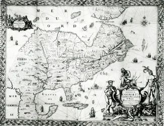 Mappa della Nuova Francia dedicata a Colbert da Duchesneau, Intendente, 1681